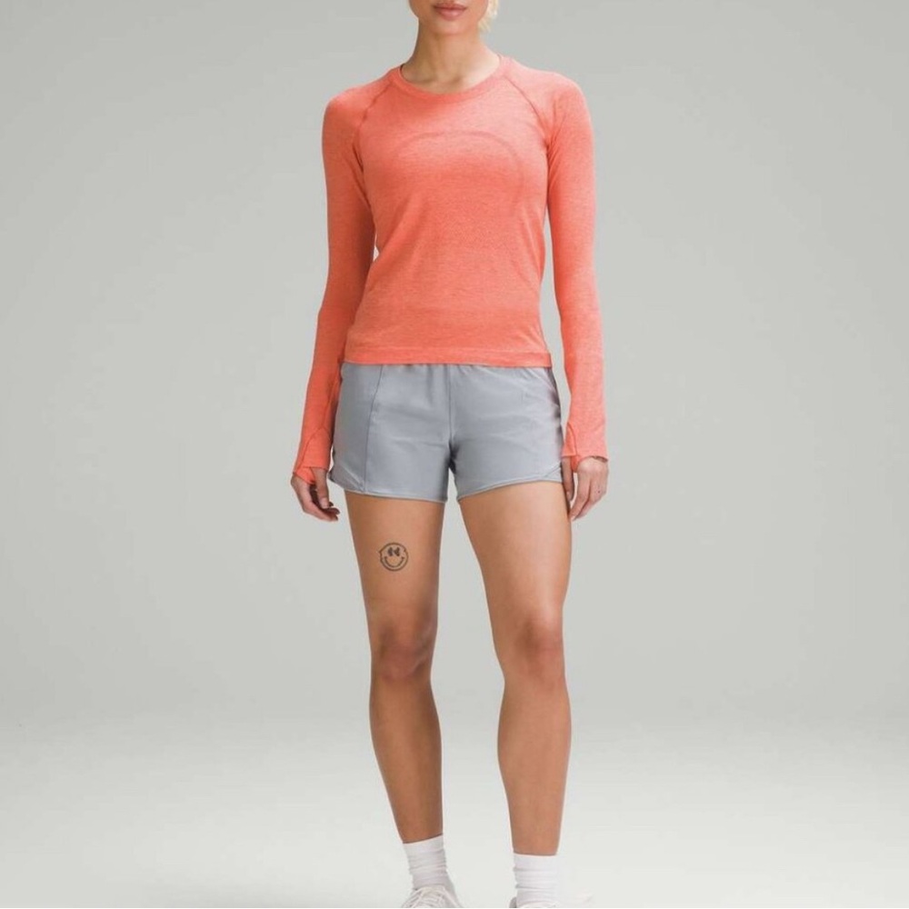 lululemon Swiftly Tech Long Sleeve 2.0 Race, Size 6, Solar Orange/Sunny coral - Picture 2 of 6